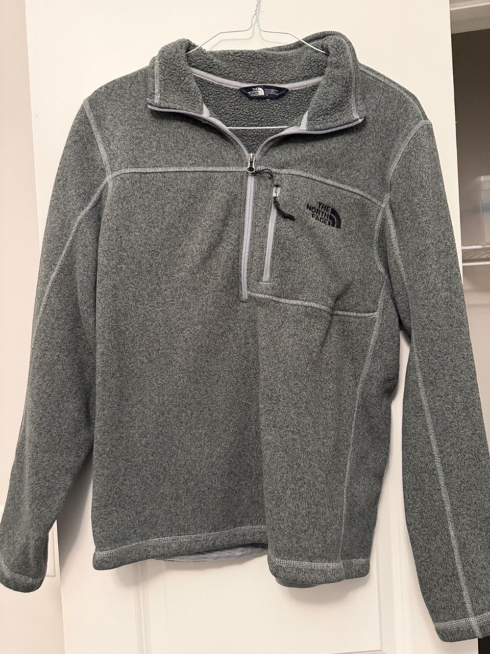 The North Face Men’s Gray Half-Zip Fleece Pullover Jacket
